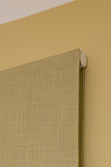 Linen roman blind - Olive Green - Blackout Lined