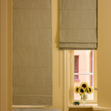 Linen roman blind - Olive Green - Blackout Lined