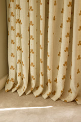 Sweet Pea Linen Curtain - Mustard - Blackout Lined