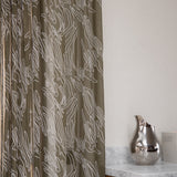 Embroidered Voile sheer curtain - Khaki