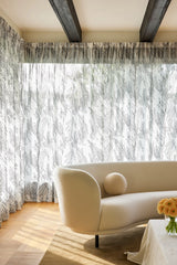 Embroidered sheer voile fabric - White