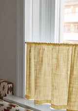 Linen Wave Ruffle Café Curtain - Oat Yellow