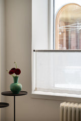 Sheer Linen café curtain - Terracotta