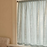 Linen Wave Ruffle Café Curtain - Dove Blue
