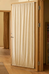 Bouclé café curtain, double pole - Ivory