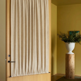 Linen café curtain, double pole - Sand