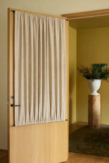 Linen café curtain, double pole - Sand