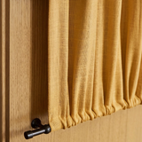 Linen café curtain, double pole - Mustard
