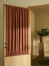 Linen café curtain, double pole - Terracotta