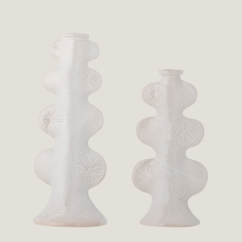 Cosan stoneware candlestick holders, set of 2