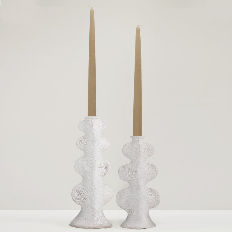 Cosan stoneware candlestick holders, set of 2