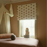 Sweet Pea Linen Roman Blind - Burgundy - Blackout Lined