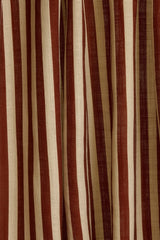 Stripe Linen curtain fabric sample – Burgundy