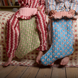 Att Pynta x Yonder Christmas stocking, green and pink star, pre-order