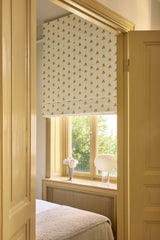 Sweet Pea Linen Roman Blind - Mustard - Blackout Lined