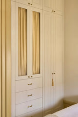 Linen café curtain, double pole - Oat Yellow