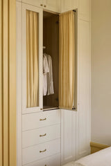 Linen café curtain, double pole - Oat Yellow