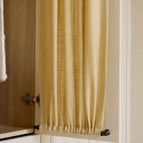 Linen café curtain, double pole - Oat Yellow