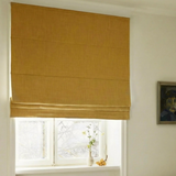 Linen roman blind - Mustard - Blackout Lined