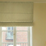 Stripe Linen Roman Blind - Olive green - Blackout Lined