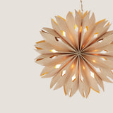 Frostig star ornament with LED light, natural