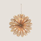 Frostig star ornament with LED light, natural