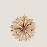 Frostig star ornament with LED light, natural
