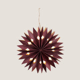 Frostig star ornament with LED light, Maroon