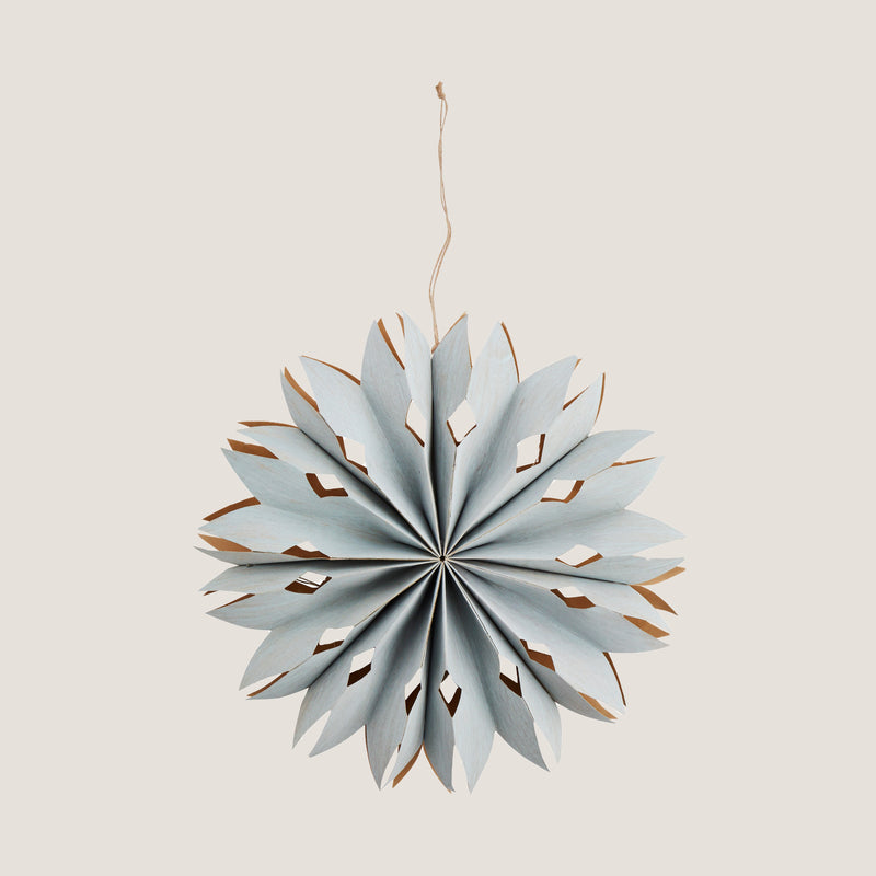 Frostig star ornament with LED light, powder blue