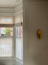 Sheer Linen café curtain, double pole - Sand