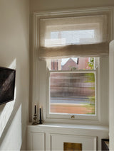 Sheer linen roman blind - sand