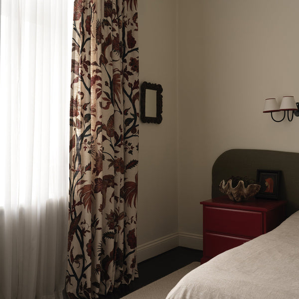 Gotnoir linen curtain - Sand/Terracotta