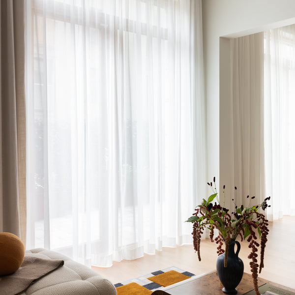 Voile sheer curtain - pure white