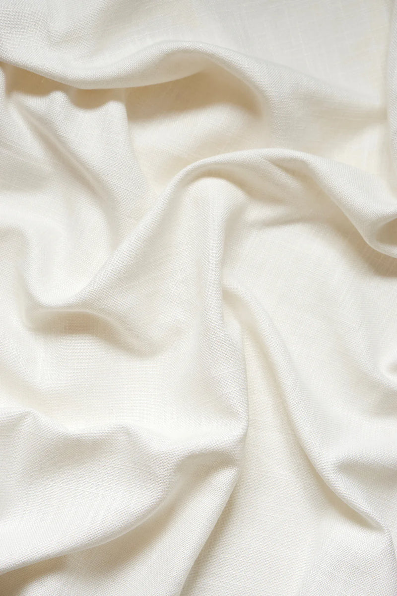 Linen café curtain, double pole - Off White