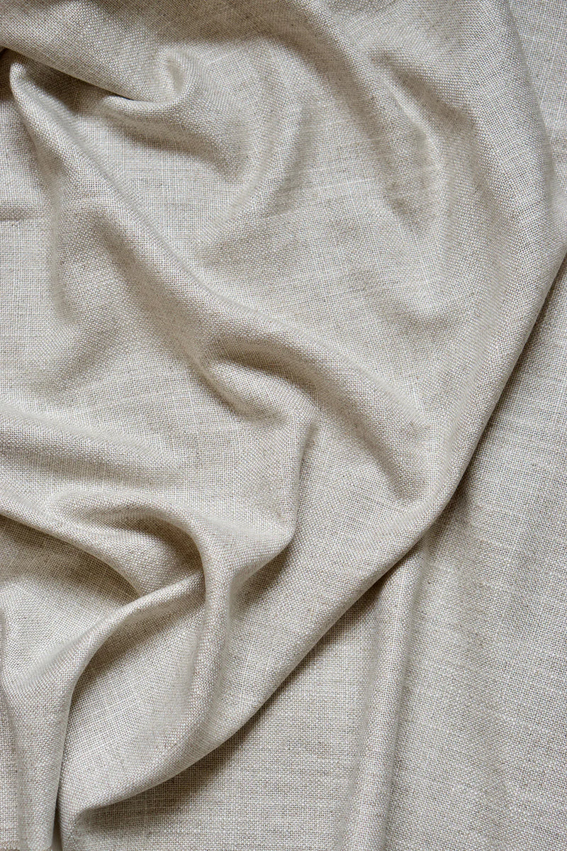 Linen café curtain, double pole - Sand