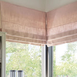 Linen roman blind - pink