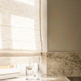 Linen roman blind - off white