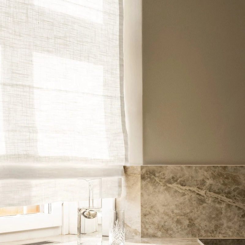 Linen roman blind - Pure white