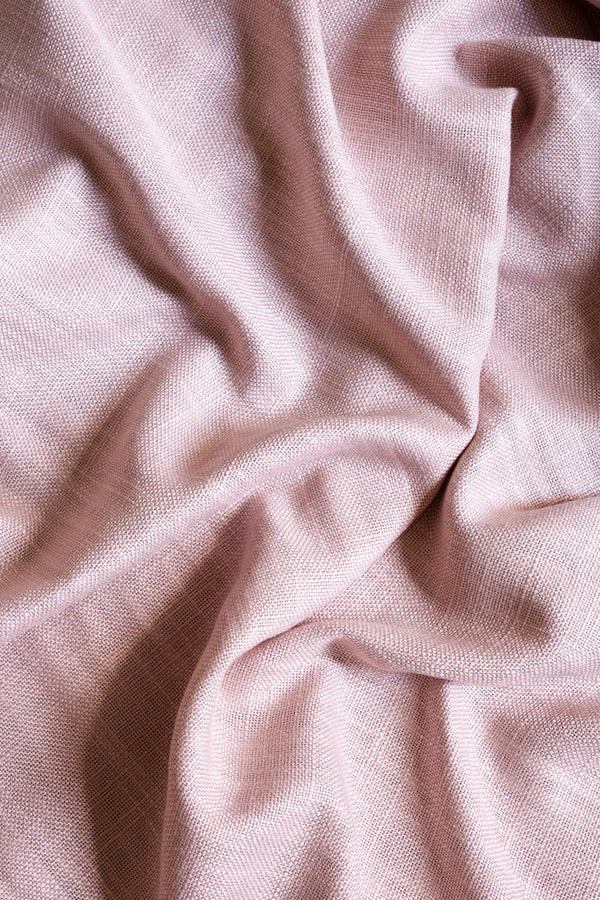 Linen café curtain, double pole - Pink