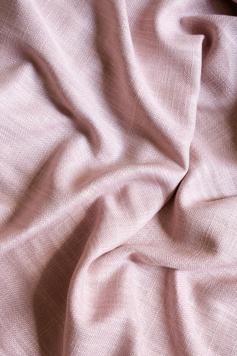 Linen café curtain, double pole - Pink