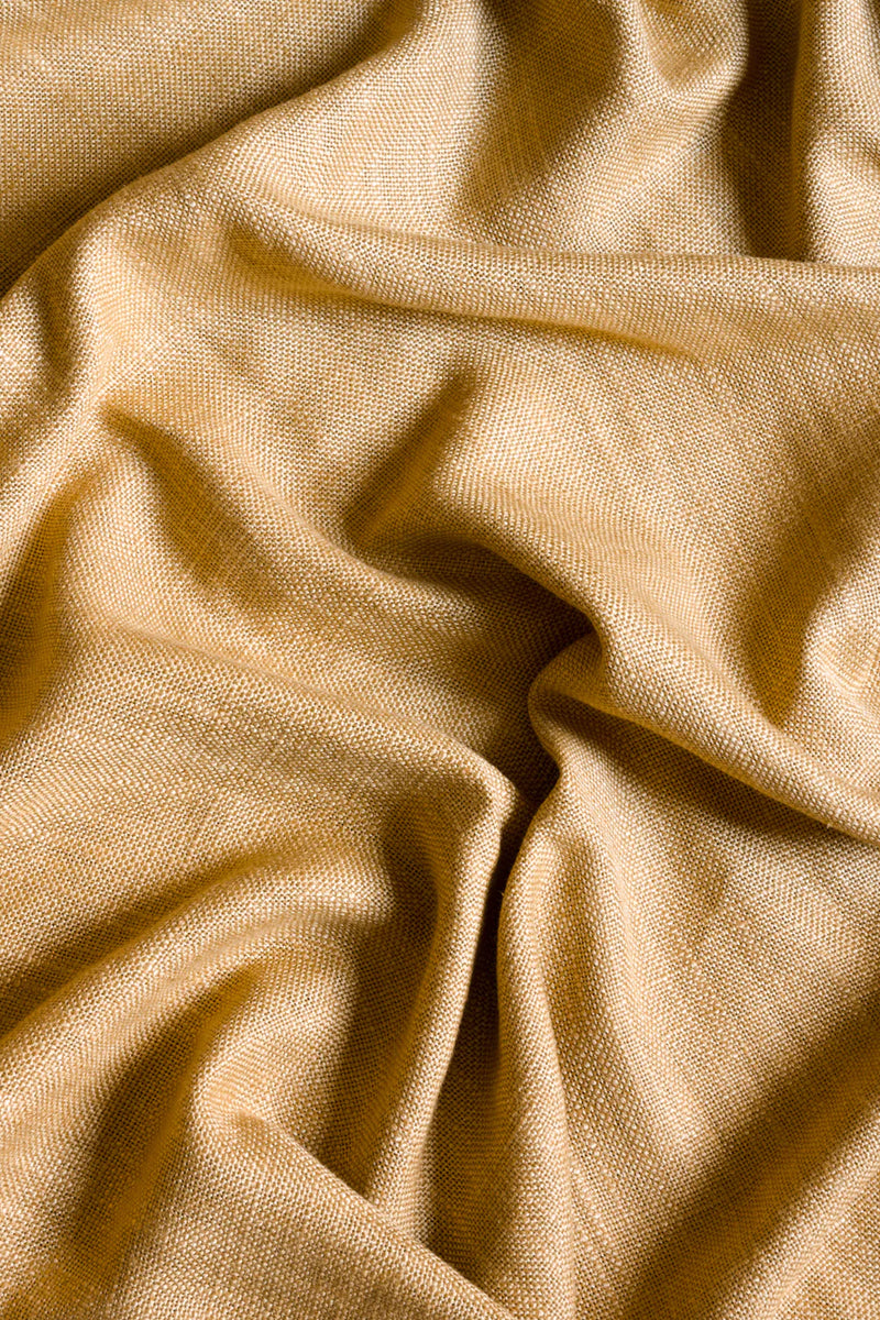 Linen café curtain, double pole - Mustard