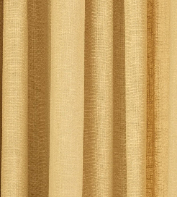 Linen café curtain, double pole - Oat Yellow
