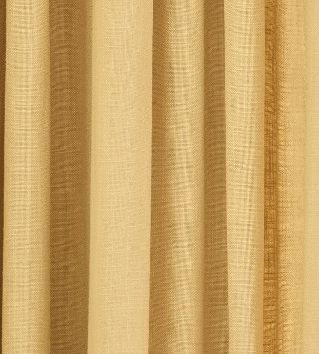 Linen café curtain, double pole - Oat Yellow