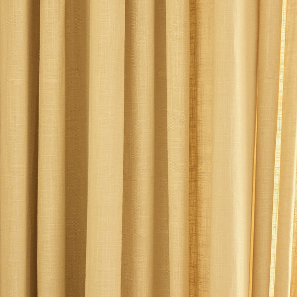 Linen curtain fabric sample – Oat yellow