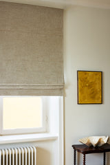 Bouclé Roman Blinds - Sand - Blackout Lined
