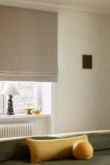 Linen roman blind - Sand - Blackout Lined