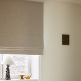 Linen roman blind - Sand - Blackout Lined