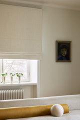Linen roman blind - Ivory - Blackout Lined