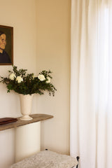 Sheer linen curtain - pure white