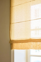 Sheer linen roman blind - mustard
